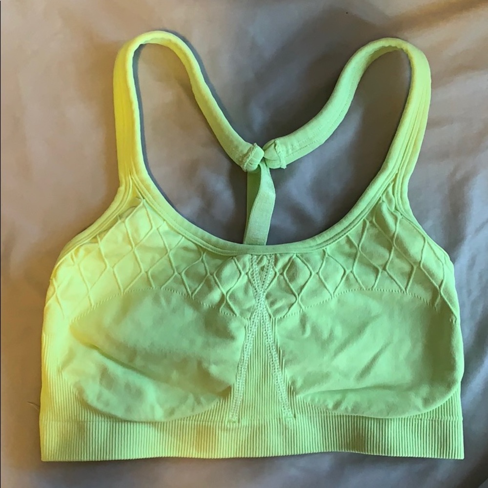 Neon yellow/green Athleta sports bra